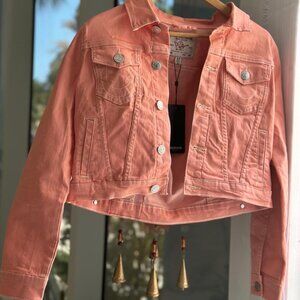 True Religion Brand new CORAL Denim Jacket (Spring Color) - Size M